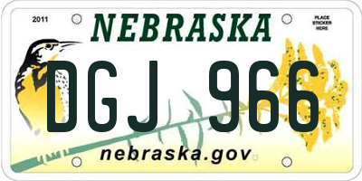 NE license plate DGJ966