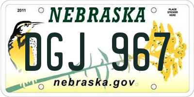 NE license plate DGJ967