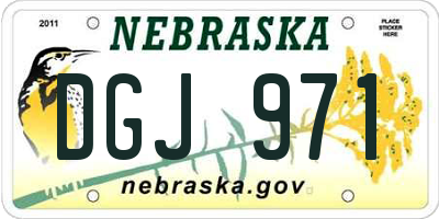 NE license plate DGJ971