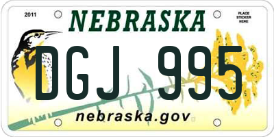 NE license plate DGJ995