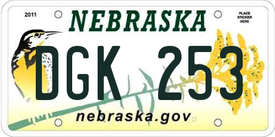 NE license plate DGK253