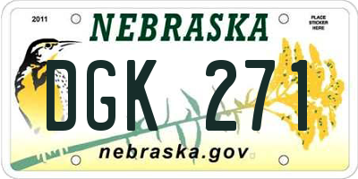 NE license plate DGK271