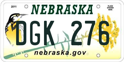 NE license plate DGK276
