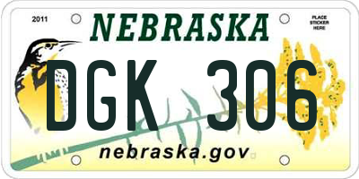 NE license plate DGK306