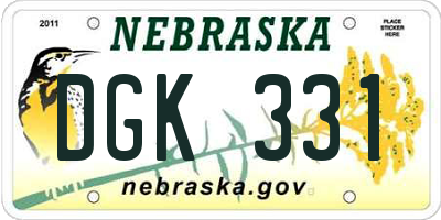 NE license plate DGK331