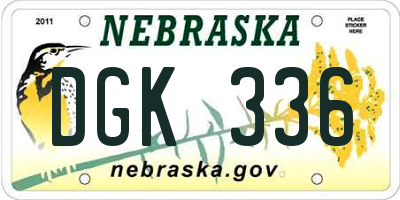 NE license plate DGK336