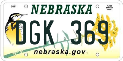 NE license plate DGK369