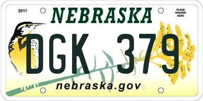 NE license plate DGK379