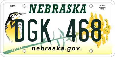 NE license plate DGK468