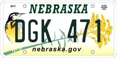 NE license plate DGK471