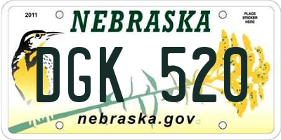 NE license plate DGK520
