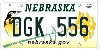 NE license plate DGK556
