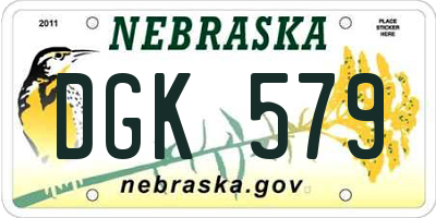 NE license plate DGK579