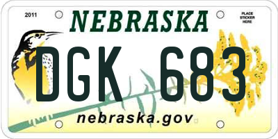 NE license plate DGK683