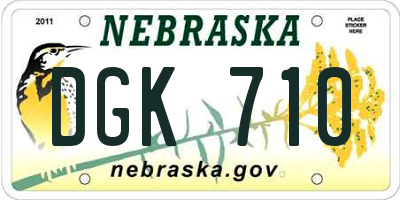 NE license plate DGK710
