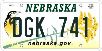 NE license plate DGK741