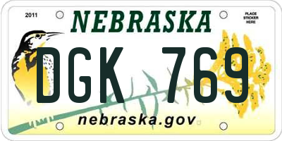 NE license plate DGK769