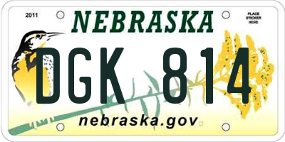 NE license plate DGK814