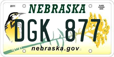 NE license plate DGK877