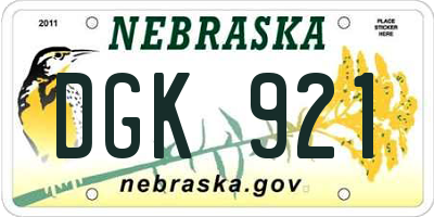 NE license plate DGK921