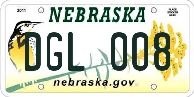 NE license plate DGL008