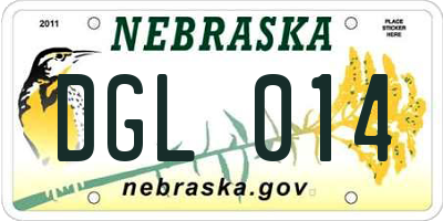 NE license plate DGL014