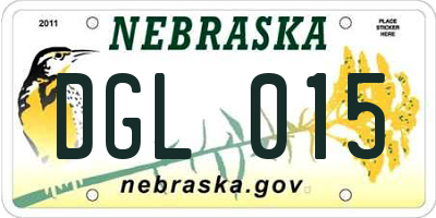 NE license plate DGL015