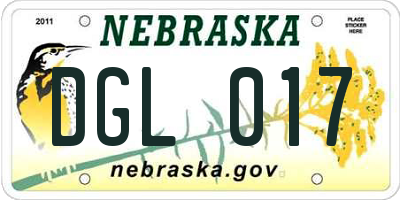 NE license plate DGL017