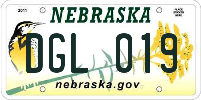 NE license plate DGL019
