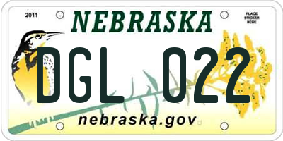 NE license plate DGL022