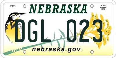 NE license plate DGL023