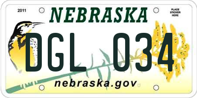 NE license plate DGL034