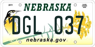 NE license plate DGL037
