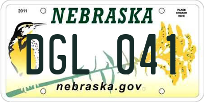 NE license plate DGL041