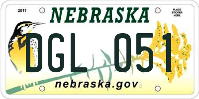 NE license plate DGL051