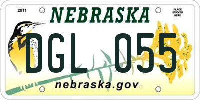 NE license plate DGL055