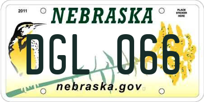 NE license plate DGL066