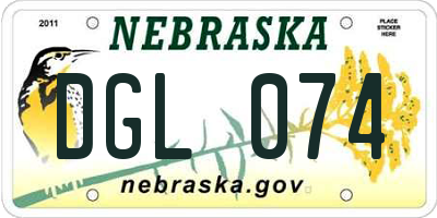 NE license plate DGL074