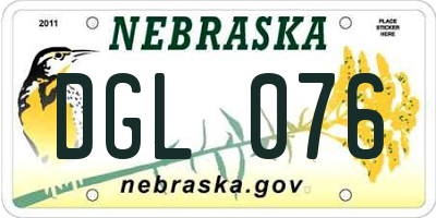 NE license plate DGL076