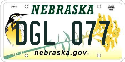 NE license plate DGL077
