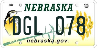 NE license plate DGL078