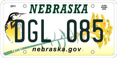 NE license plate DGL085