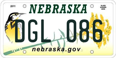 NE license plate DGL086