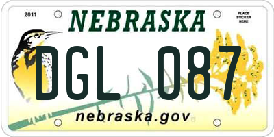 NE license plate DGL087