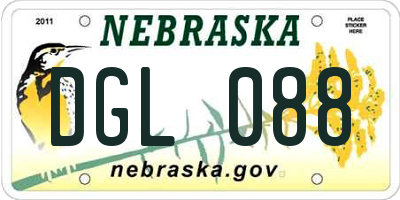 NE license plate DGL088