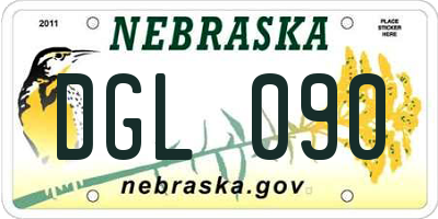 NE license plate DGL090