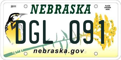 NE license plate DGL091