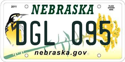 NE license plate DGL095