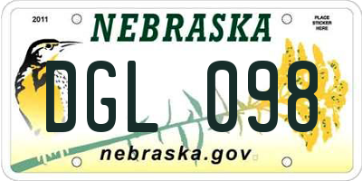 NE license plate DGL098