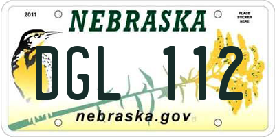 NE license plate DGL112
